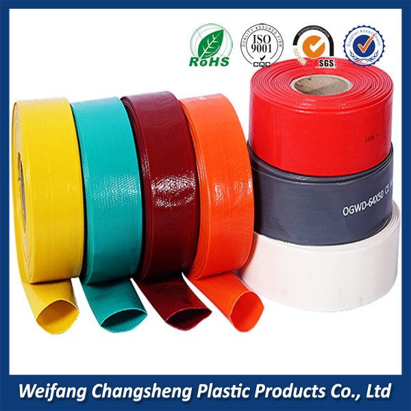 plastic lay flat conveying hose with different size and color